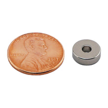 Load image into Gallery viewer, NR003717N Neodymium Ring Magnet - Compared to Penny for Size Reference