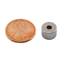 Load image into Gallery viewer, NR003718N Neodymium Ring Magnet - Compared to Penny for Size Reference