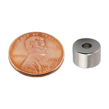 Load image into Gallery viewer, NR003720NS01 Neodymium Ring Magnet - Compared to Penny for Size Reference