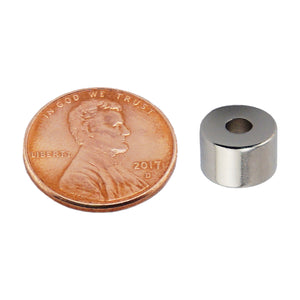 NR003720NS01 Neodymium Ring Magnet - Compared to Penny for Size Reference