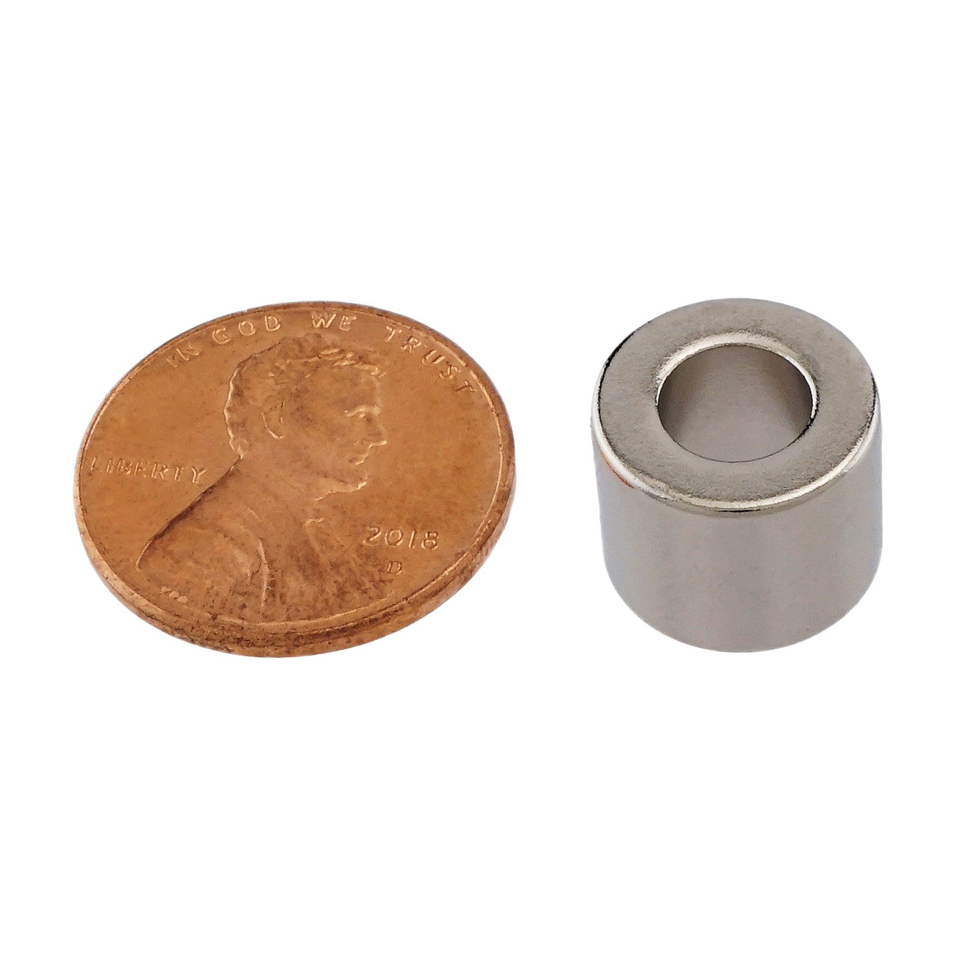 Load image into Gallery viewer, NR004705N Neodymium Ring Magnet - Compared to Penny for Size Reference