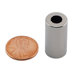 NR005021N Neodymium Ring Magnet - Compared to Penny for Size Reference