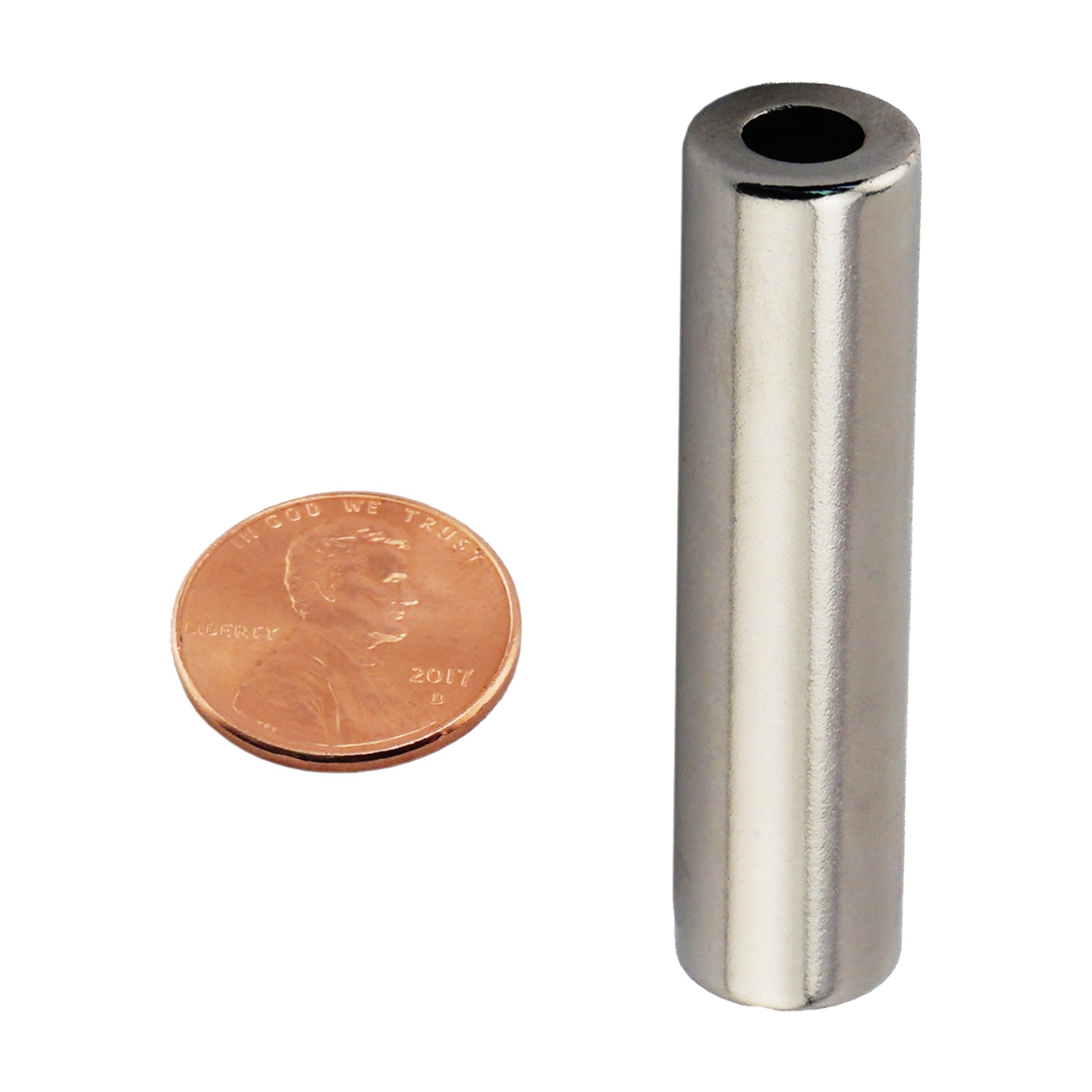 Load image into Gallery viewer, NR005023N Neodymium Ring Magnet - Compared to Penny for Size Reference