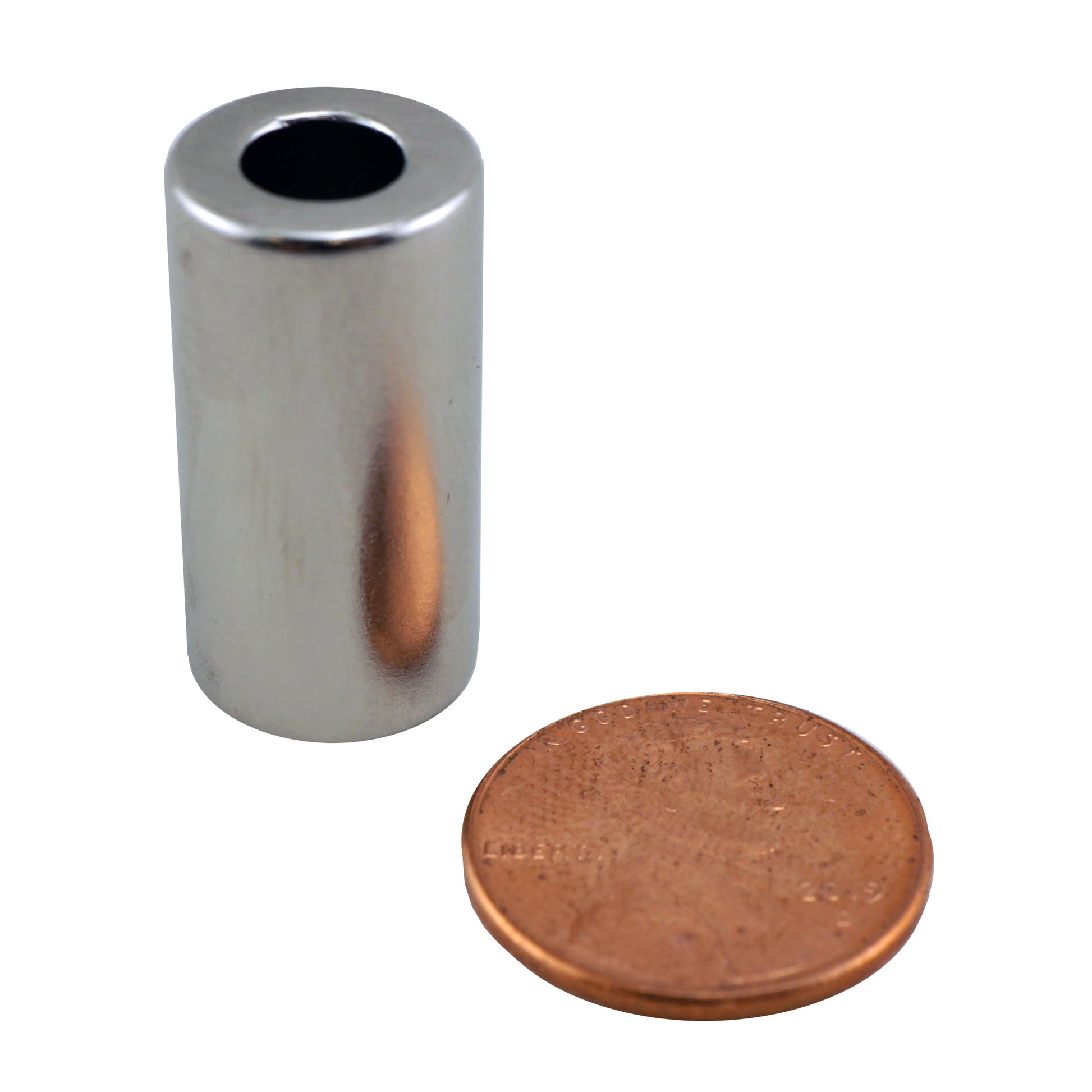 Load image into Gallery viewer, NR005024N Neodymium Ring Magnet - Compared to Penny for Size Reference