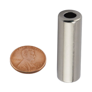 NR005025N Neodymium Ring Magnet - Compared to Penny for Size Reference