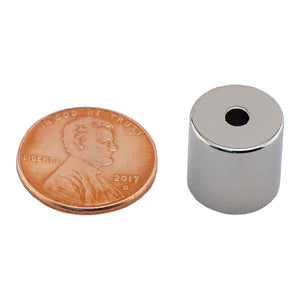 NR005029N Neodymium Ring Magnet - Compared to Penny for Size Reference