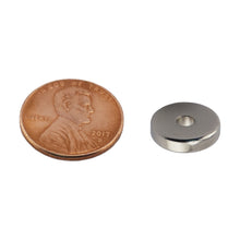Load image into Gallery viewer, NR005030NS01 Neodymium Ring Magnet - Compared to Penny for Size Reference