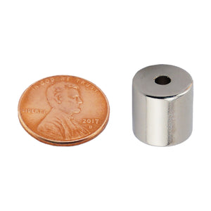 NR005032NS01 Neodymium Ring Magnet - Compared to Penny for Size Reference