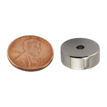 Load image into Gallery viewer, NR006206NS01 Neodymium Ring Magnet - Compared to Penny for Size Reference