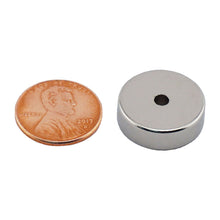 Load image into Gallery viewer, NR007522N Neodymium Ring Magnet - Compared to Penny for Size Reference