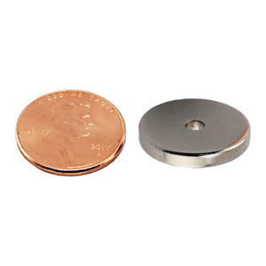 NR007523NS01 Neodymium Ring Magnet - Compared to Penny for Size Reference
