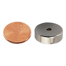 Load image into Gallery viewer, NR007524NS01 Neodymium Ring Magnet - Compared to Penny for Size Reference