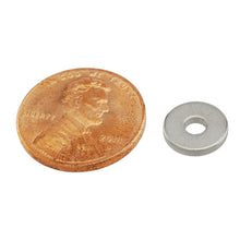 Load image into Gallery viewer, NR152N-35 Neodymium Ring Magnet - Compared to Penny for Size Reference