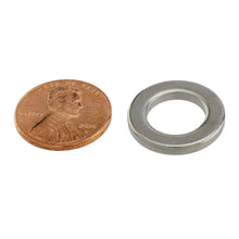 Load image into Gallery viewer, NR741N-30 Neodymium Ring Magnet - Compared to Penny for Size Reference