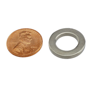 NR741N-35 Neodymium Ring Magnet - Compared to Penny for Size Reference