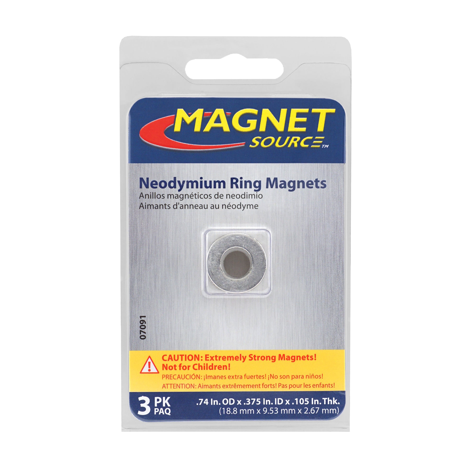 Load image into Gallery viewer, 07091 Neodymium Ring Magnets (3pk) - Packaging