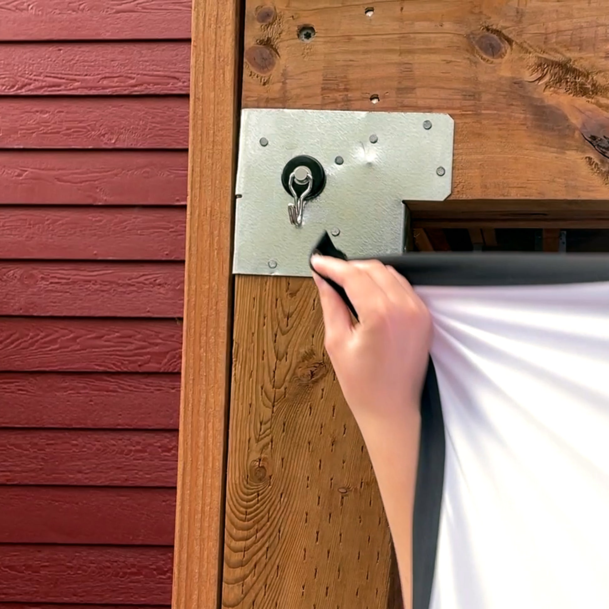 Load image into Gallery viewer, 07580 Neodymium Rotating and Swinging Magnetic Hook - Hand Attaching Fabric to Hook