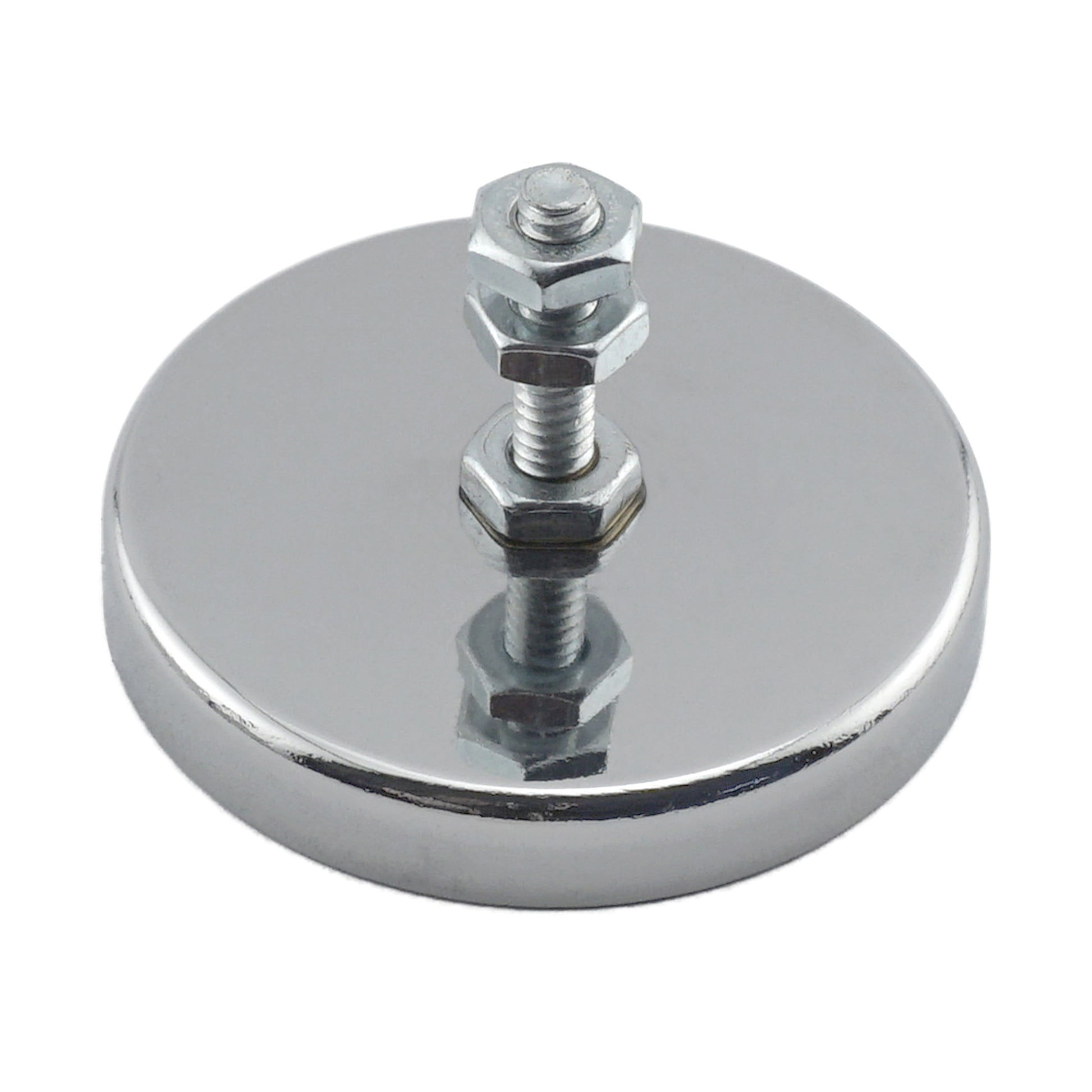 Load image into Gallery viewer, RB50B3N-NEO Neodymium Round Base Magnet with Bolt and Nuts - 45 Degree Angle View
