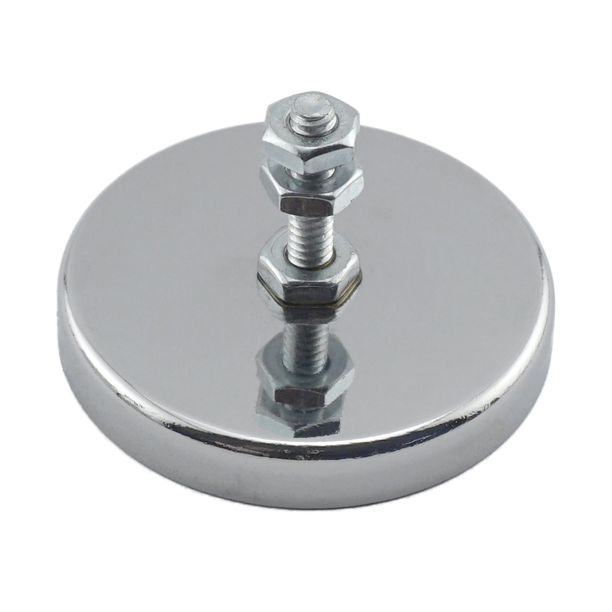 Load image into Gallery viewer, RB50B3N-NEO Neodymium Round Base Magnet with Bolt and Nuts - 45 Degree Angle View