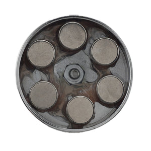 RB50B3N-NEO Neodymium Round Base Magnet with Bolt and Nuts - Bottom View