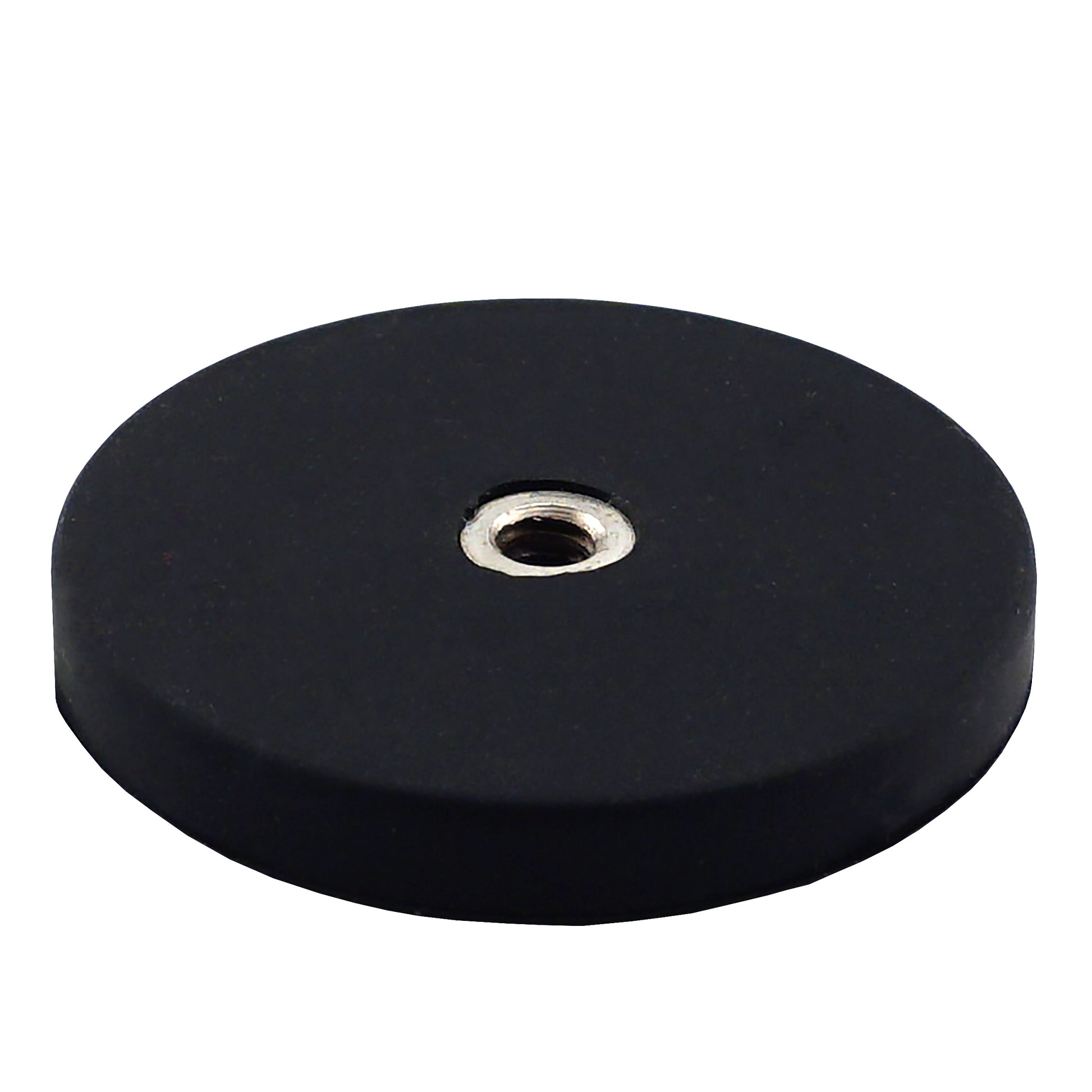 Load image into Gallery viewer, NADR169FBX Neodymium Rubber Coated Round Base Magnet with Female Thread - 45 Degree Angle View