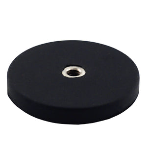 NADR169FBX Neodymium Rubber Coated Round Base Magnet with Female Thread - 45 Degree Angle View