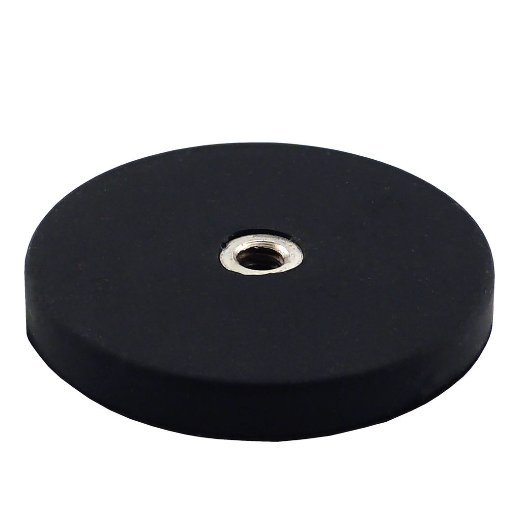 NADR169FBX Neodymium Rubber Coated Round Base Magnet with Female Thread - 45 Degree Angle View