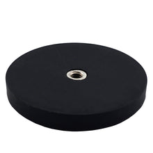 Load image into Gallery viewer, NADR257FBX Neodymium Rubber Coated Round Base Magnet with Female Thread - 45 Degree Angle View