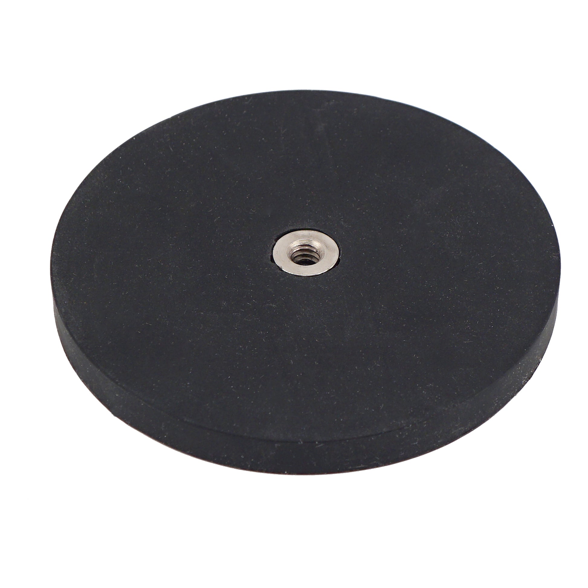 Load image into Gallery viewer, NADR257FBX Neodymium Rubber Coated Round Base Magnet with Female Thread - 45 Degree Angle View