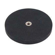 Load image into Gallery viewer, NADR257FBX Neodymium Rubber Coated Round Base Magnet with Female Thread - 45 Degree Angle View