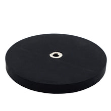 Load image into Gallery viewer, NADR351FBX Neodymium Rubber Coated Round Base Magnet with Female Thread - 45 Degree Angle View