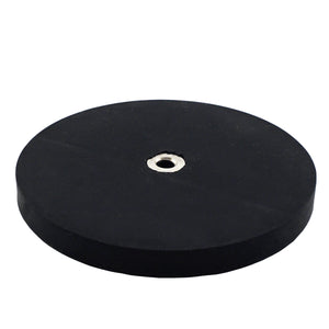 NADR351FBX Neodymium Rubber Coated Round Base Magnet with Female Thread - 45 Degree Angle View
