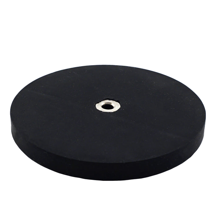 NADR351FBX Neodymium Rubber Coated Round Base Magnet with Female Thread - 45 Degree Angle View