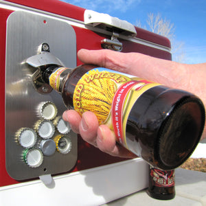 SD07581 Pop 'N Catch® Magnetic Bottle Opener and Cap Catcher - Scratch & Dent - In Use
