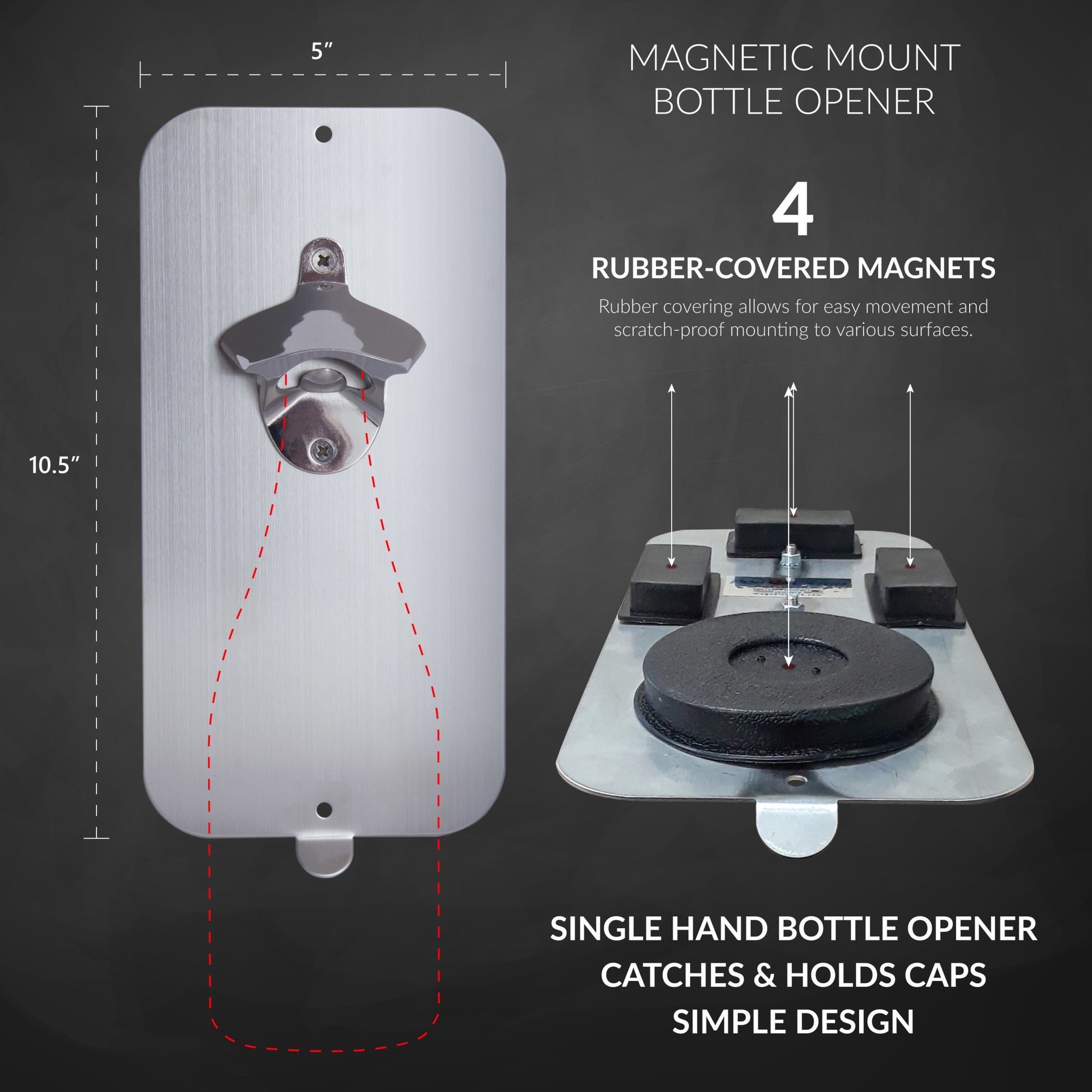 Load image into Gallery viewer, SD07581 Pop &#39;N Catch® Magnetic Bottle Opener and Cap Catcher - Scratch &amp; Dent - Front View