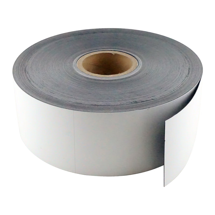 ZGN03090W/WKSS5 Pre-cut Magnetic Labeling Strip with White Vinyl Surface - 45 Degree Angle View