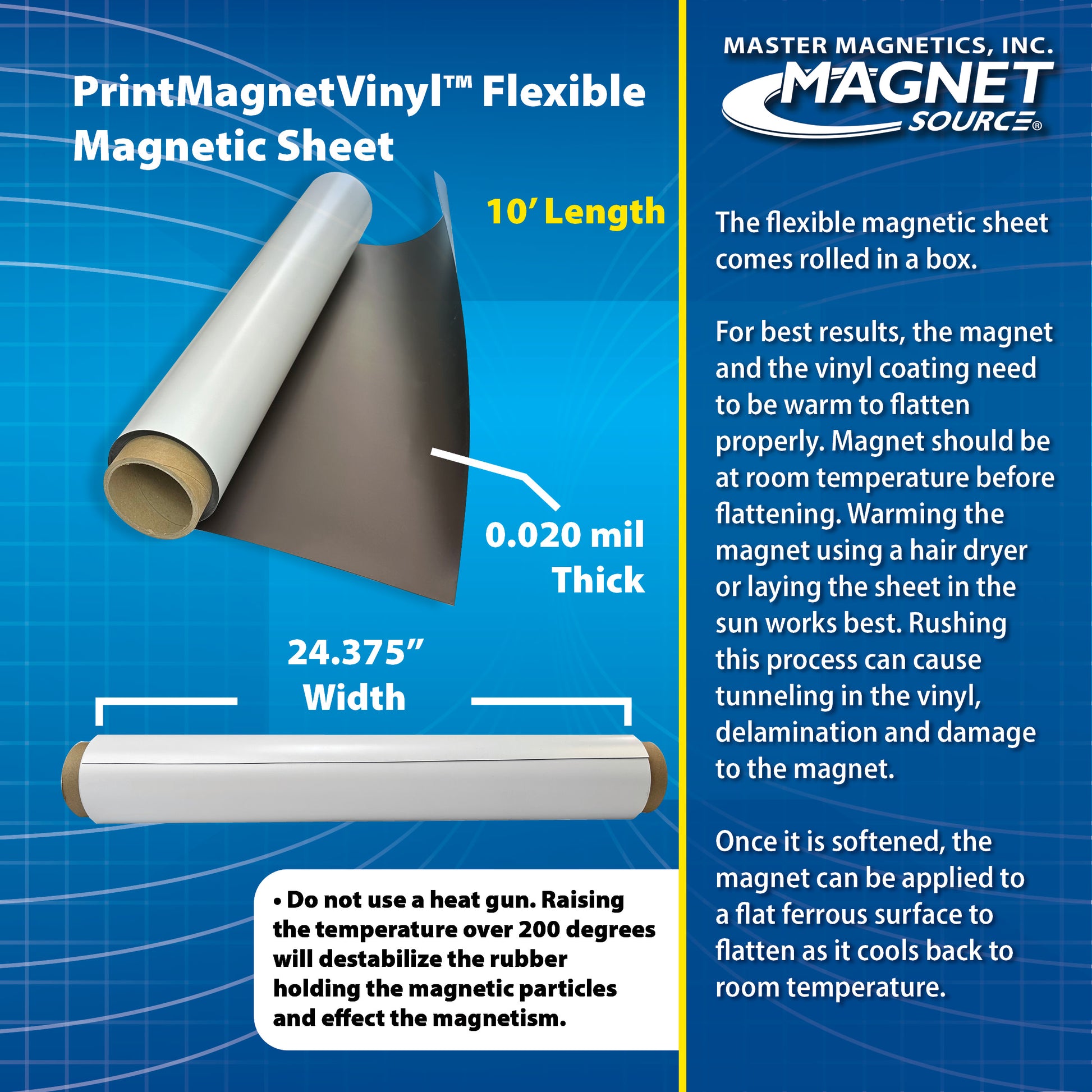 Load image into Gallery viewer, ZGN2024GW10 PrintMagnetVinyl™ Flexible Magnetic Sheet - Specifications