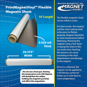 ZGN2024GW10 PrintMagnetVinyl™ Flexible Magnetic Sheet - Specifications