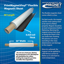 Load image into Gallery viewer, ZGN2030GW50 PrintMagnetVinyl™ Flexible Magnetic Sheet - Specifications