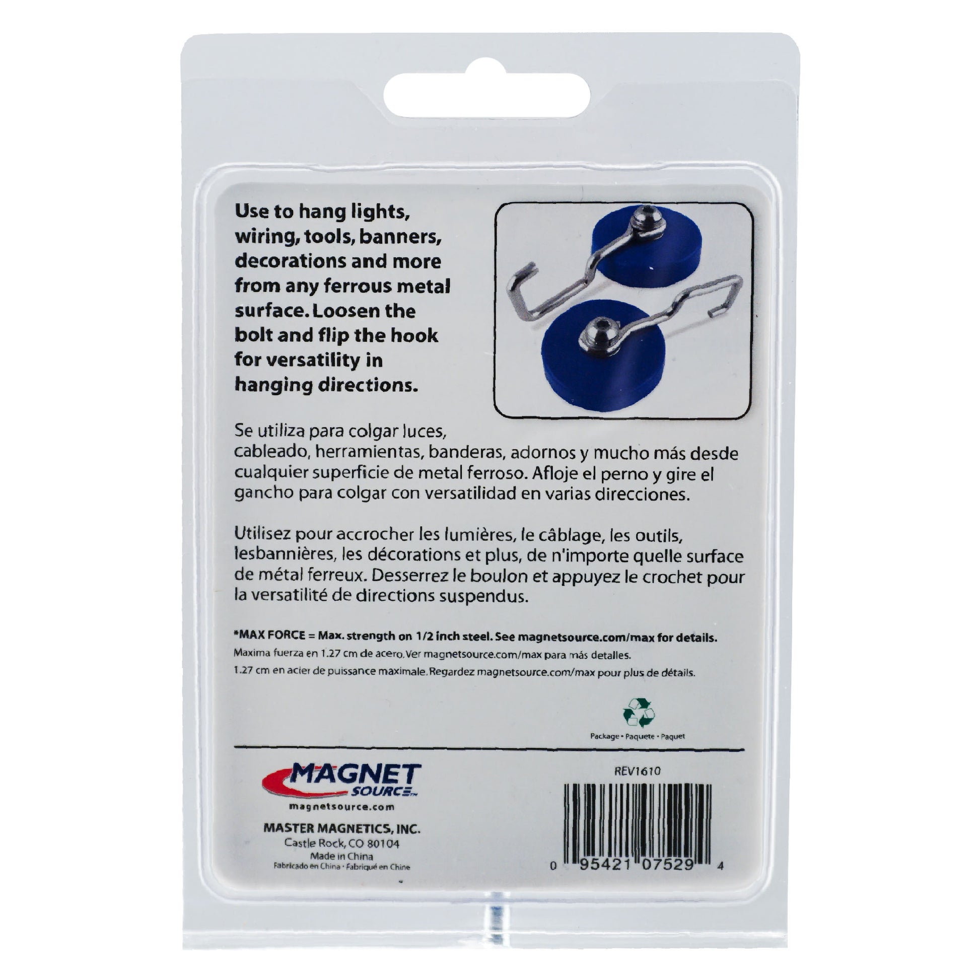 Load image into Gallery viewer, 07529 Reversible Magnetic Hook - Back of Packaging