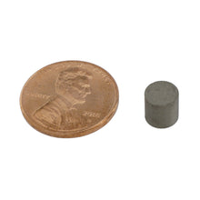 Load image into Gallery viewer, SCD2525 Samarium Cobalt Disc Magnet - Compared to Penny for Size Reference