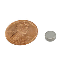 Load image into Gallery viewer, SCD25N Samarium Cobalt Disc Magnet - Compared to Penny for Size Reference