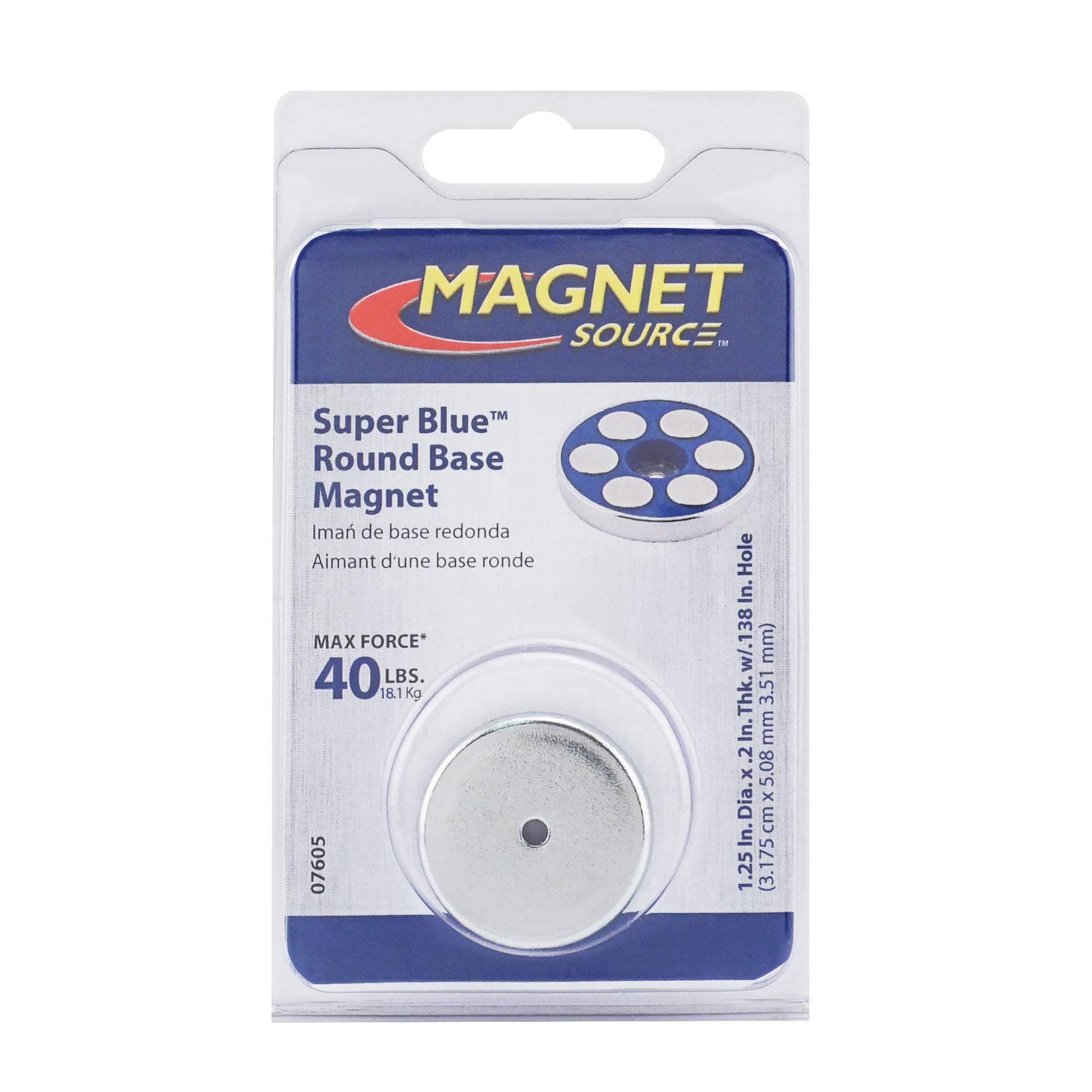 Load image into Gallery viewer, 07605 Super Blue™ Neodymium Round Base Magnet - Side View
