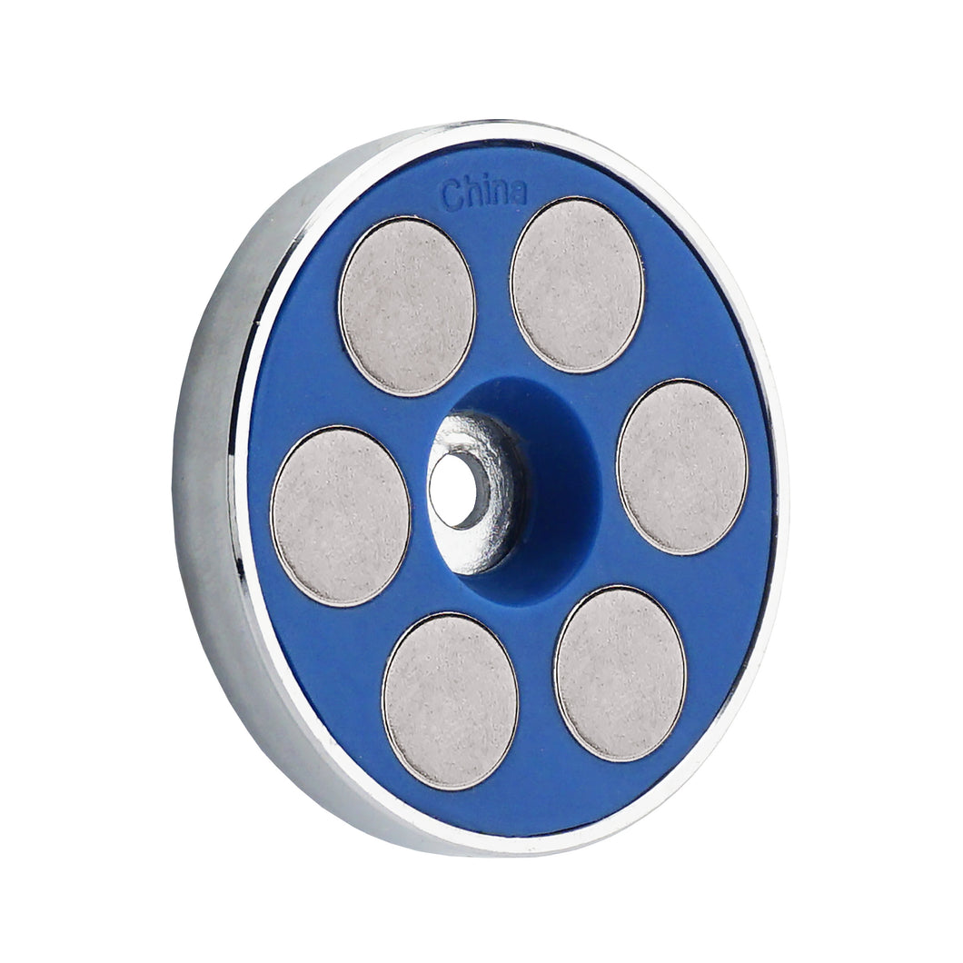 07606 Super Blue™ Neodymium Round Base Magnet - 45 Degree Angle View