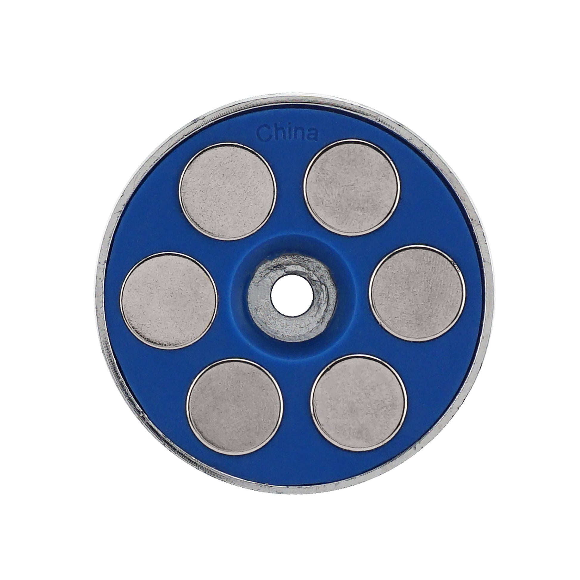 Load image into Gallery viewer, RB45BL-NEOBX Super Blue™ Neodymium Round Base Magnet - 45 Degree Angle View