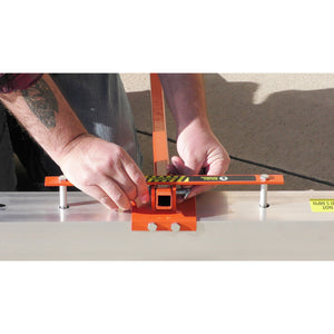 VSM-84 VersaSWEEP™ 4-in-1 Magnetic Sweeper with Quick Release - Hooking up tow push bar
