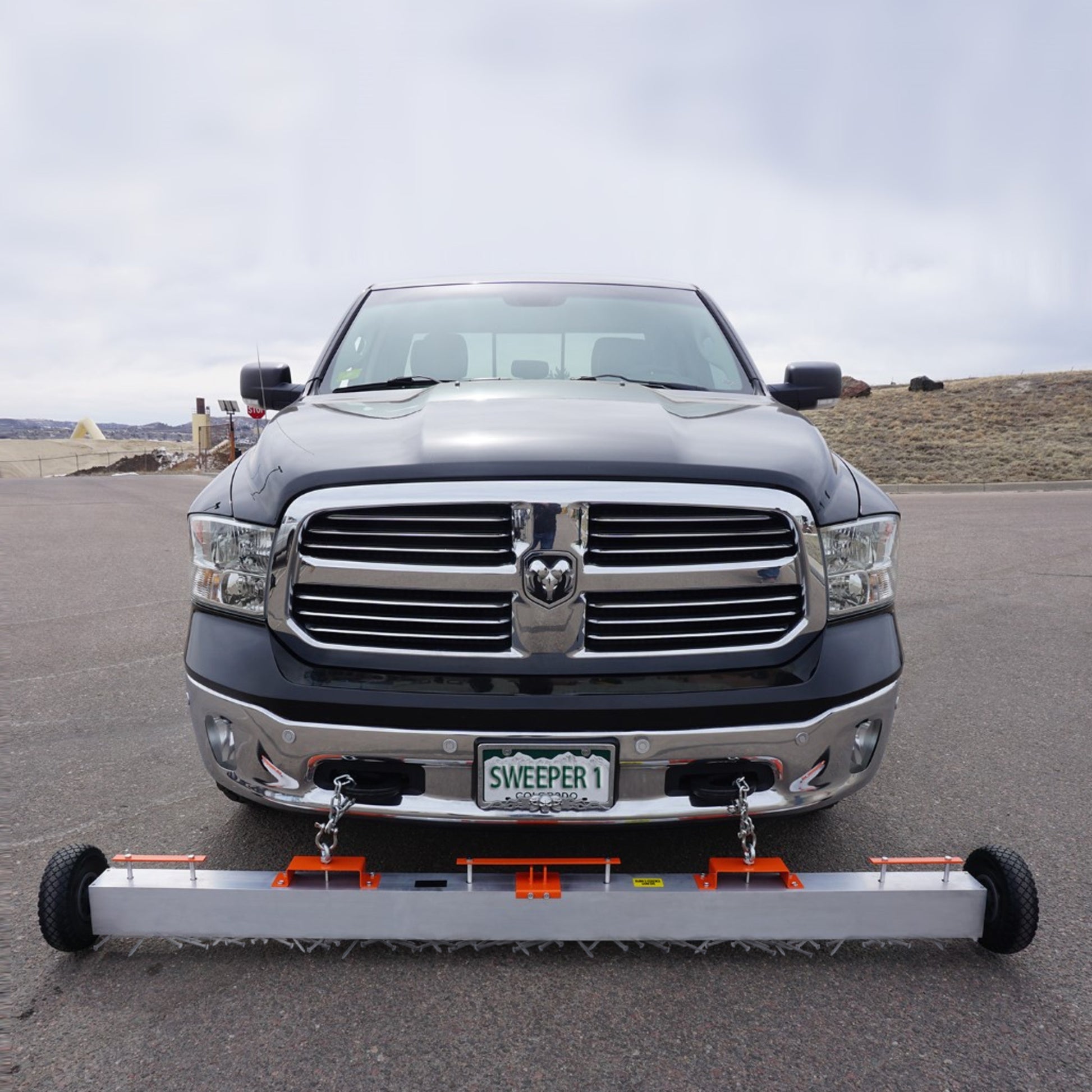 Load image into Gallery viewer, VSM-84 VersaSWEEP™ 4-in-1 Magnetic Sweeper with Quick Release - Attached to a Pickup Truck