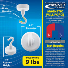 Load image into Gallery viewer, 07290 White Magnetic Hooks (2pk) - 