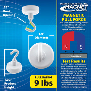07290 White Magnetic Hooks (2pk) - 
