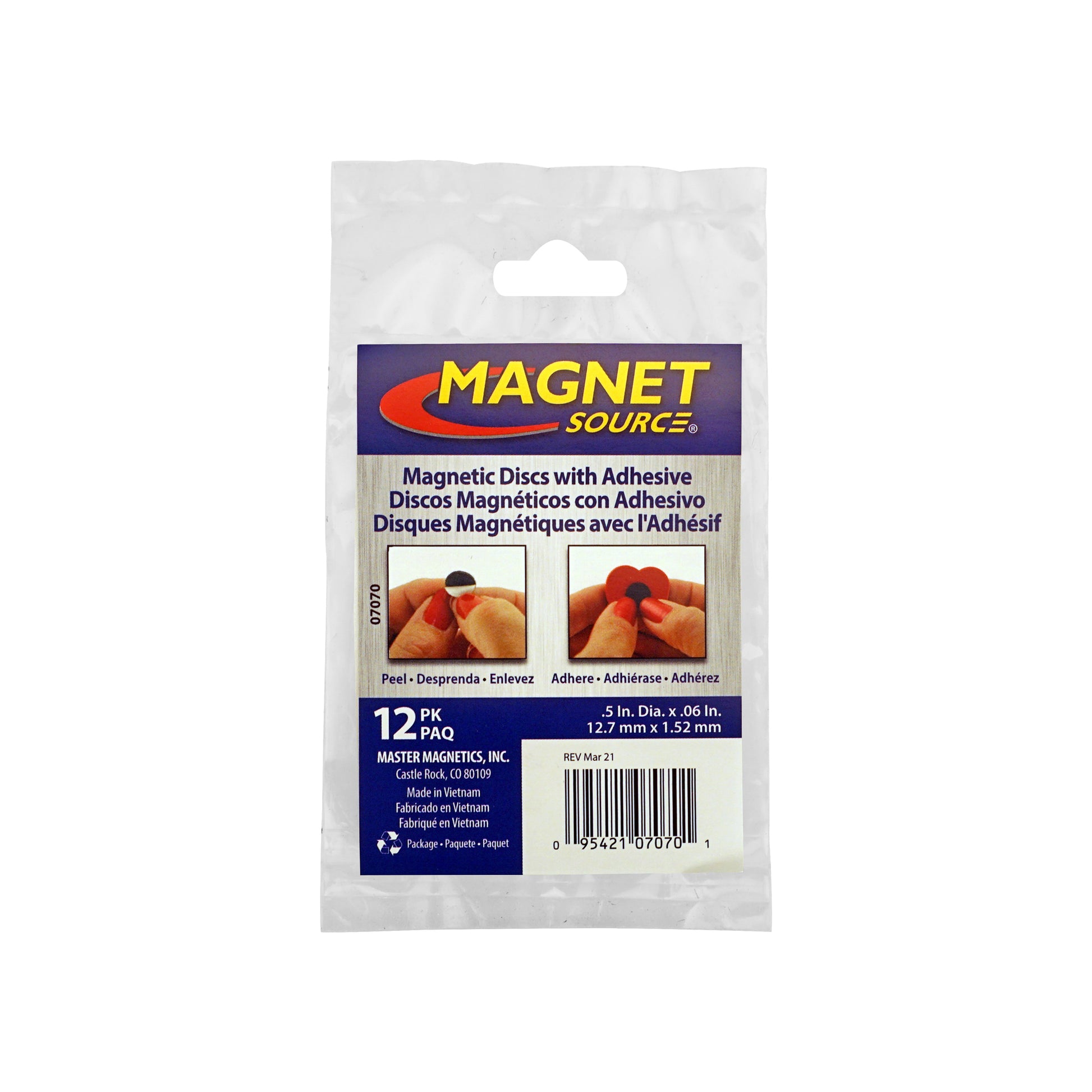 Load image into Gallery viewer, 07070 Flexible Magnetic Discs with Adhesive (12pk) - Packaging